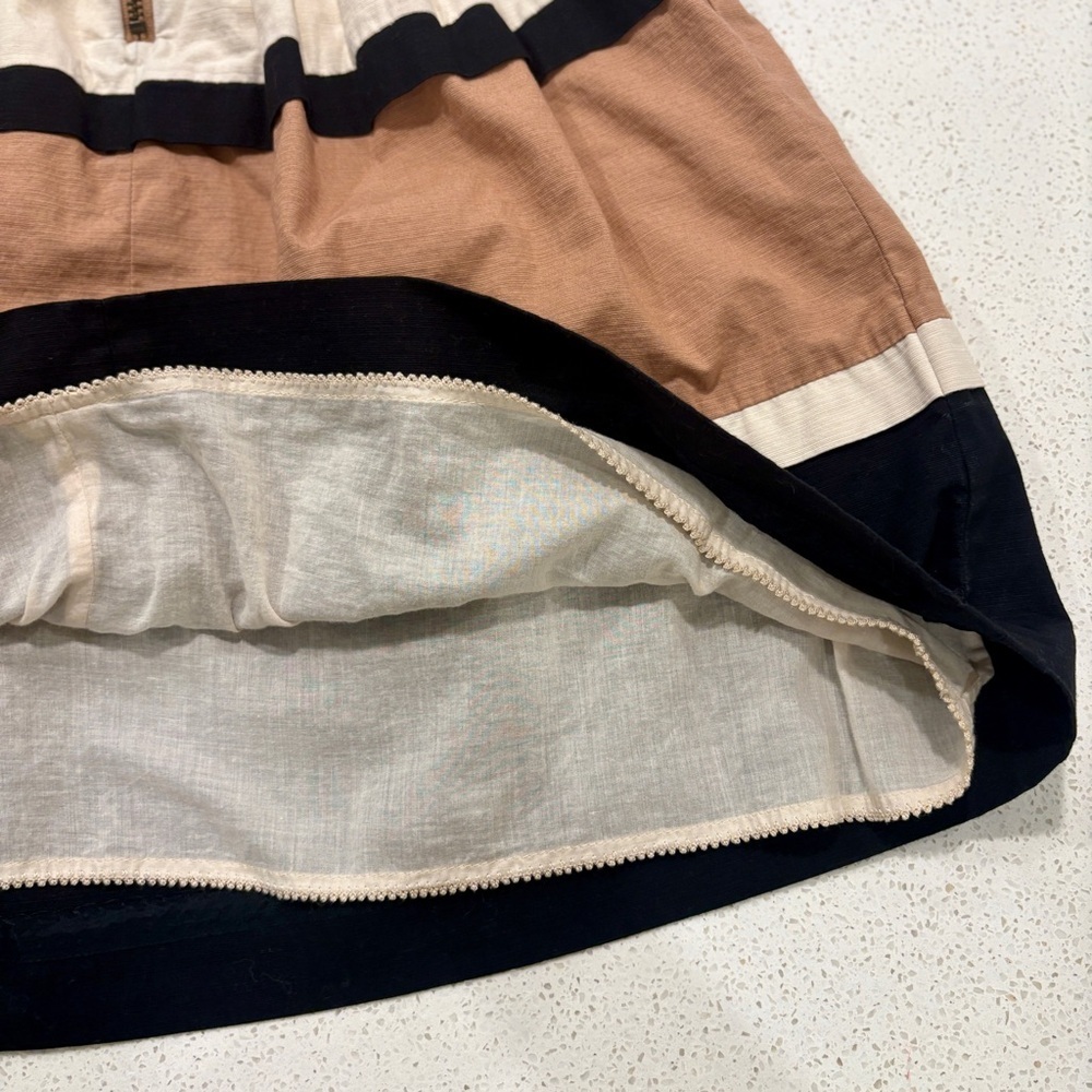 HD in Paris by Anthropologie Black, Cream, and Tan Veldt Skirt Size Small - Picture 6 of 11